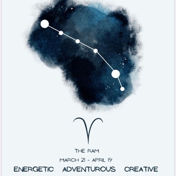 Aries zodiac sign constellation art print handmade birthday gift - Picture 3 of 3